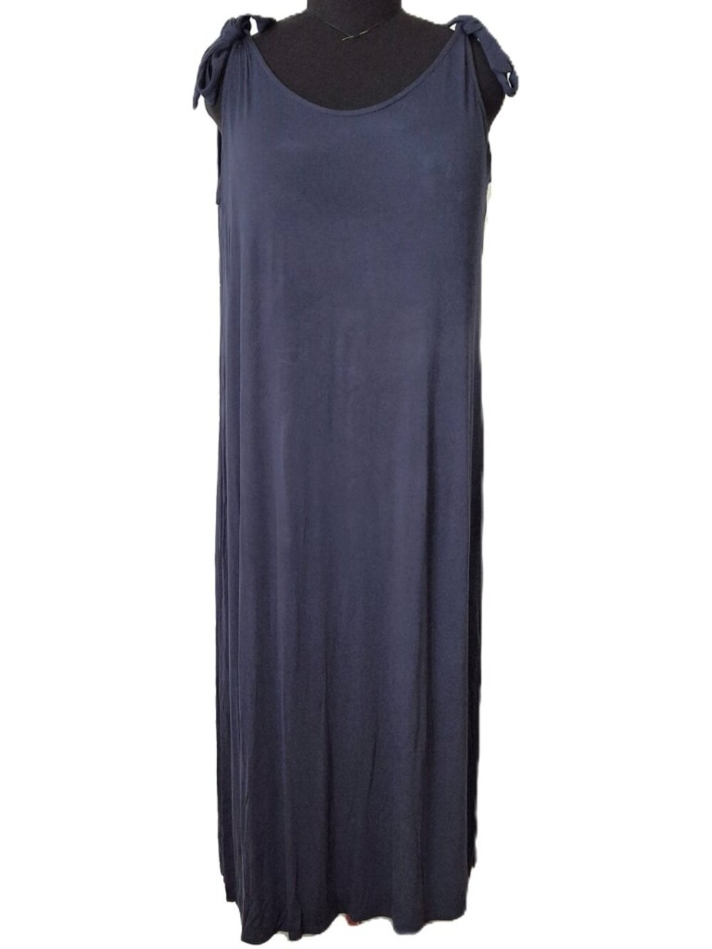 Tunic Dress Women's Plus Size XL Dark Dusty Blue Casual Sleeveless Knit